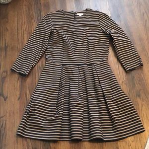 Gap Black & Camel Striped Dress